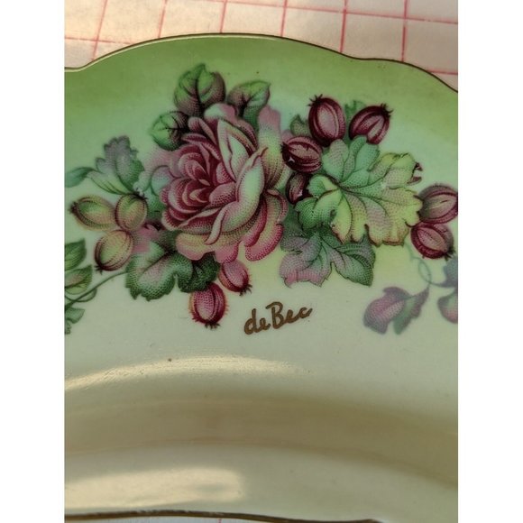 VTG Imperial Germany Floral Rose Violets Crescent Dishes - Picture 4 of 5